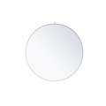 Elegant Decor Elegant Decor MR4067WH 48 in. Metal Frame Round Mirror with Decorative Hook; White MR4067WH